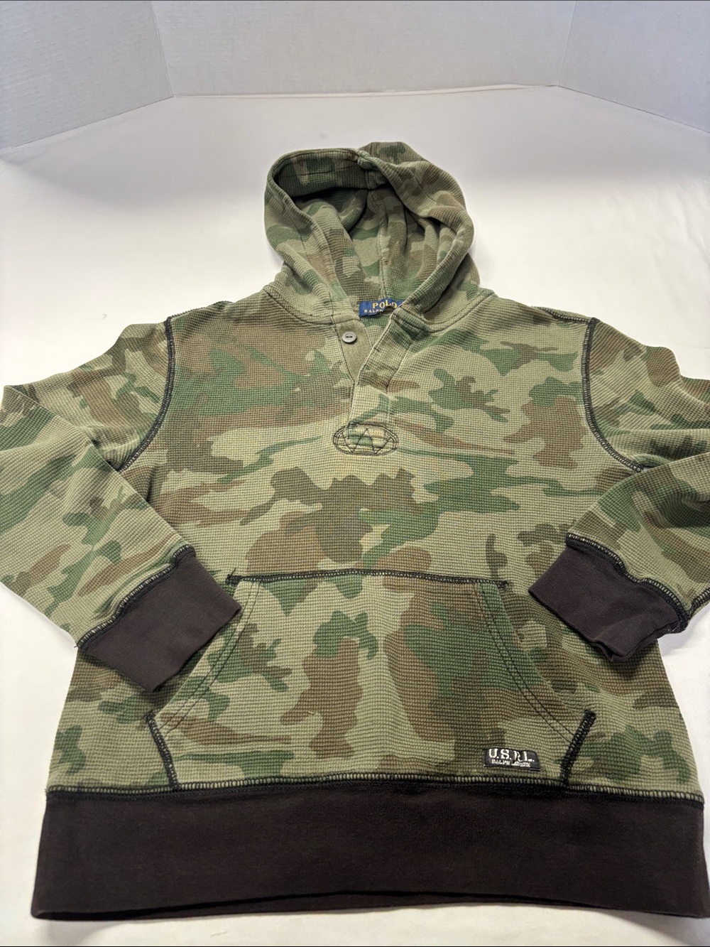 Polo by Ralph Lauren Boys' Green Camo Hooded Sweatshirt